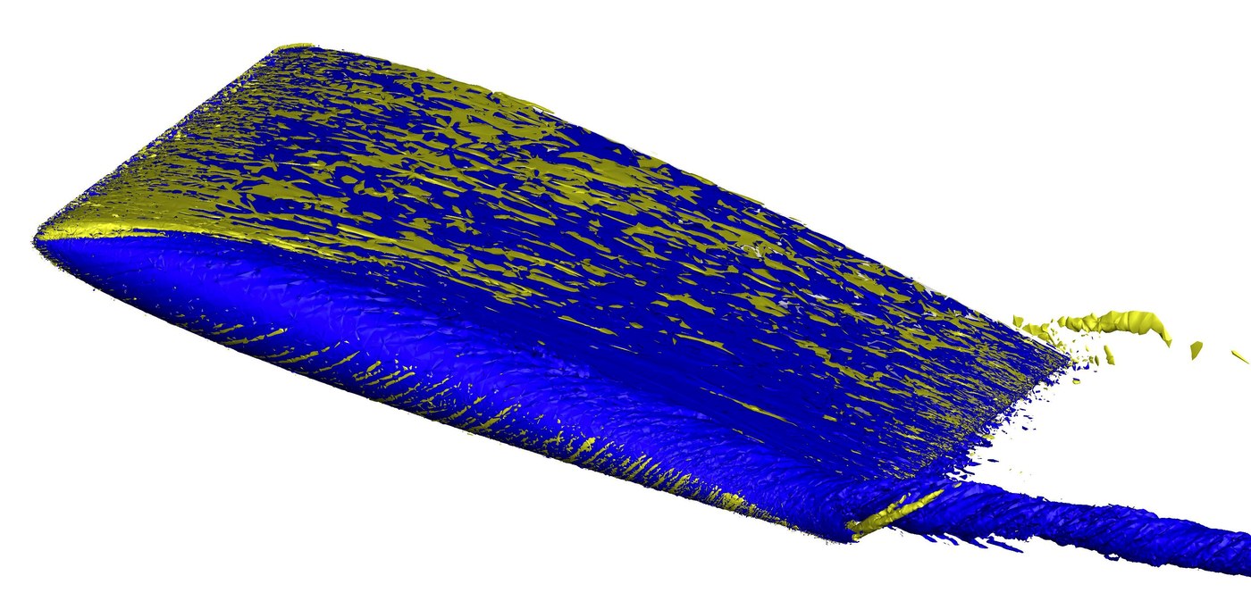 Flow past a NACA 0012 wing tip